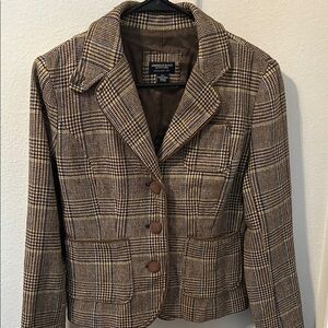 American Eagle Outfitters Women's Brown Plaid Jacket